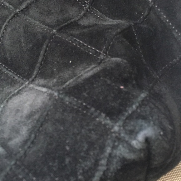 Vintage Black Chanel Quilted Suede Hobo. - Picture 11 of 13